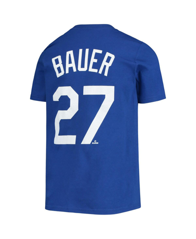 Shop Nike Big Boys  Trevor Bauer Royal Los Angeles Dodgers Player Name And Number T-shirt