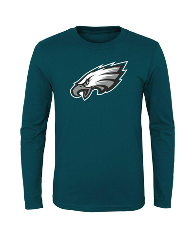 Shop Outerstuff Big Boys And Girls Midnight Green Philadelphia Eagles Primary Logo Long Sleeve T-shirt
