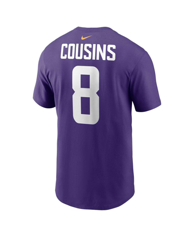 Shop Nike Men's  Kirk Cousins Purple Minnesota Vikings Player Name And Number T-shirt