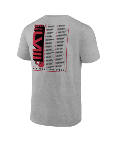Fanatics Men's  Heather Gray San Francisco 49ers 2023 Nfc Champions Two-sided Roster Big And Tall T-s In Heather Gray