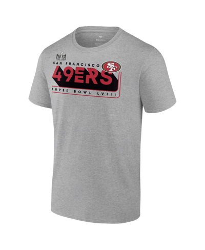 Fanatics Men's  Heather Gray San Francisco 49ers 2023 Nfc Champions Two-sided Roster Big And Tall T-s In Heather Gray