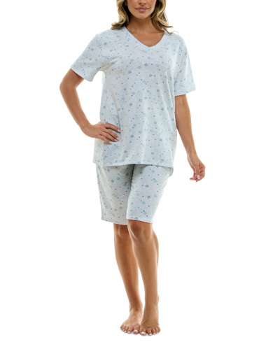 Shop Roudelain Women's 2-pc. Printed Bermuda Pajamas Set In Scribble Stars