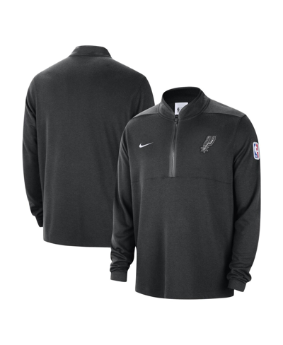 Shop Nike Men's  Black San Antonio Spurs 2023/24 Authentic Performance Half-zip Jacket