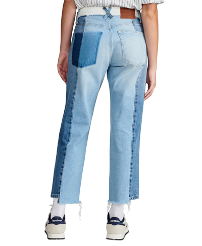 Shop Lucky Brand Women's 90s Loose Crop Spliced Jeans In Pieced Together