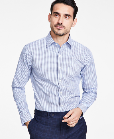 Shop Brooks Brothers B By  Men's Regular-fit Check Dress Shirt In Blue Check