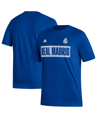 Shop Adidas Originals Men's Adidas Blue Real Madrid Culture Bar T-shirt