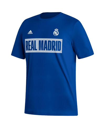 Shop Adidas Originals Men's Adidas Blue Real Madrid Culture Bar T-shirt