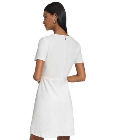 Shop Karl Lagerfeld Women's Scuba Crepe Sheath Dress In Soft White