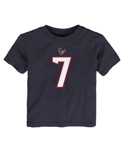 Nike Toddler Boys And Girls  C.j. Stroud Navy Houston Texans Player Name And Number T-shirt In Navy