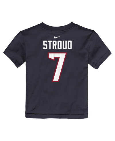Nike Toddler Boys And Girls  C.j. Stroud Navy Houston Texans Player Name And Number T-shirt In Navy