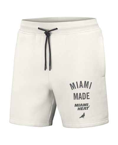 Shop Staple Men's Nba X  Cream Miami Heat Heavyweight Fleece Shorts
