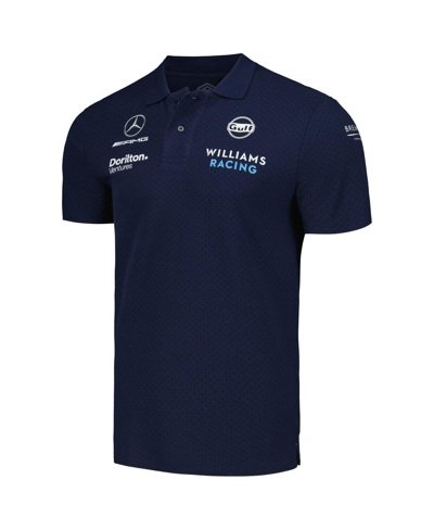 Shop Umbro Men's  Navy Williams Racing Cvc Media Polo Shirt