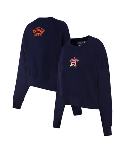 Shop Pro Standard Women's  Navy Houston Astros Painted Sky Pullover Sweatshirt