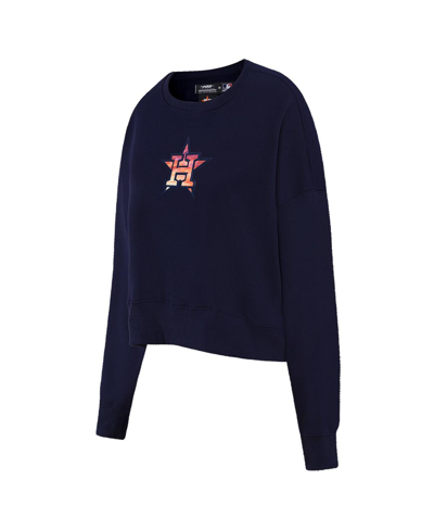 Shop Pro Standard Women's  Navy Houston Astros Painted Sky Pullover Sweatshirt