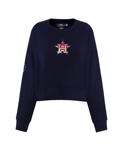 Shop Pro Standard Women's  Navy Houston Astros Painted Sky Pullover Sweatshirt