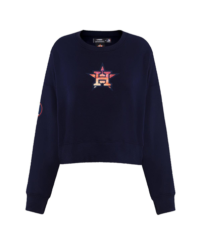 Pro Standard Navy Houston Astros Painted Sky Pullover Sweatshirt In Navy