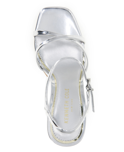 Shop Kenneth Cole New York Women's Freya Strappy Wedge Sandals In Silver