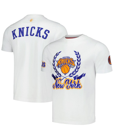 Shop Fisll Men's And Women's  White New York Knicks Heritage Crest T-shirt