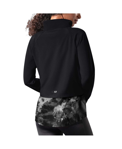 Shop Msx By Michael Strahan Women's  Black Kansas City Chiefs Grace Raglan Full-zip Running Jacket