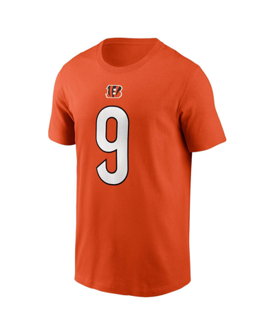 Shop Nike Men's  Joe Burrow Orange Cincinnati Bengals Player Name And Number T-shirt