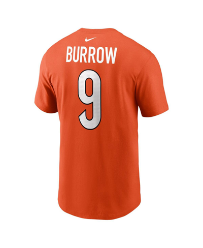 Shop Nike Men's  Joe Burrow Orange Cincinnati Bengals Player Name And Number T-shirt