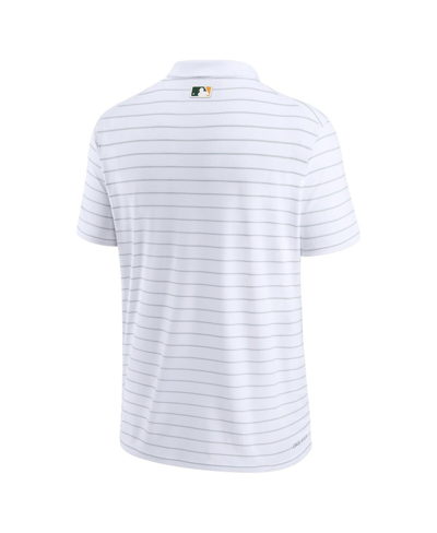 Nike White Oakland Athletics Authentic Collection Striped Performance Pique Polo In White