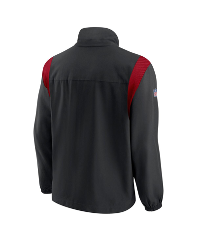Shop Nike Men's  Black, Scarlet San Francisco 49ers Sideline Woven Logo Full-zip Jacket In Black,scarlet