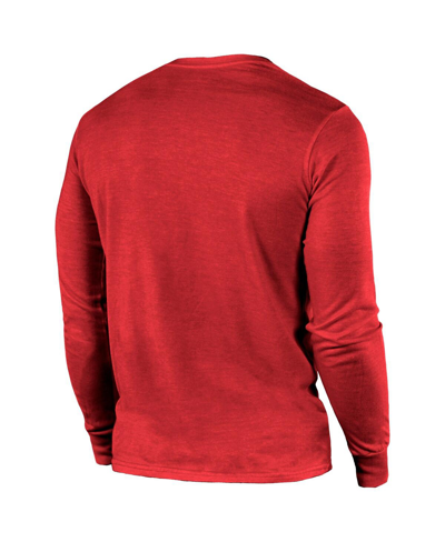 Shop Majestic Men's  Threads Scarlet San Francisco 49ers Super Bowl Lviii Tri-blend Long Sleeve T-shirt