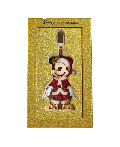 Shop Baublebar Women's  Mickey Mouse Santa Claus Bag Charm In Red