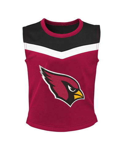 Outerstuff Girls Preschool Cardinal Arizona Cardinals Spirit Cheerleader Two-piece Set With Bloomers In Cardinal