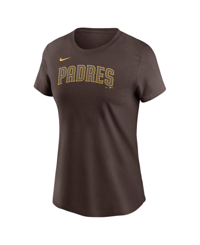 Shop Nike Women's  Brown San Diego Padres Wordmark T-shirt