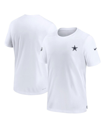 Shop Nike Men's  White Dallas Cowboys Sideline Coach Performance T-shirt