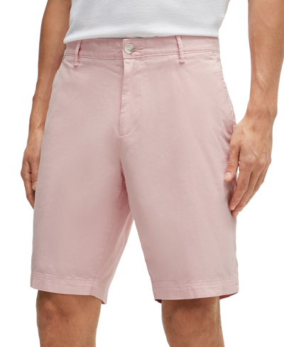 Shop Hugo Boss Boss By  Men's Slim-fit Shorts In Light,pastel Pink