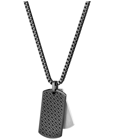 Shop Hugo Boss Men's Devon Stainless Steel Ionic Plated Black Steel Necklace