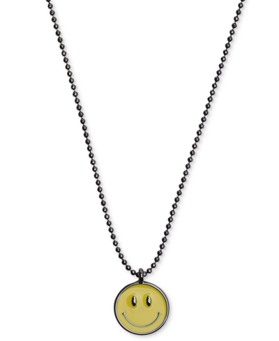 Shop Lucky Brand Silver-tone Happy Face Pendant Necklace, 16" + 3" Extender