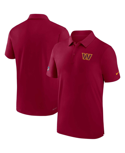 Shop Nike Men's  Burgundy Washington Commanders Sideline Coaches Dri-fit Polo Shirt