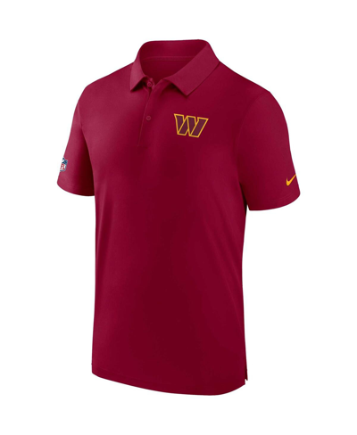 Shop Nike Men's  Burgundy Washington Commanders Sideline Coaches Dri-fit Polo Shirt