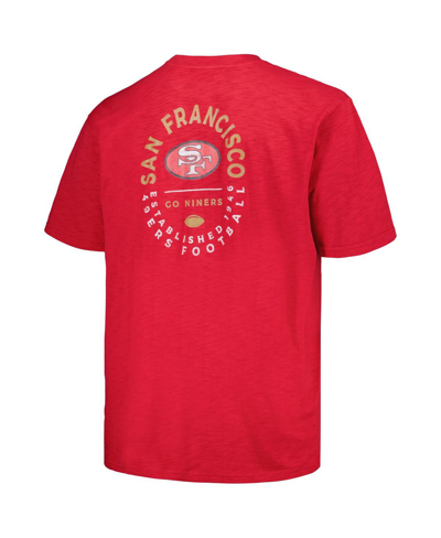 Profile Men's  Scarlet Distressed San Francisco 49ers Big And Tall Two-hit Throwback T-shirt In Scarlet