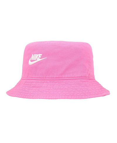 Shop Nike Men's And Women's  Pink Distressed Apex Futura Washed Bucket Hat