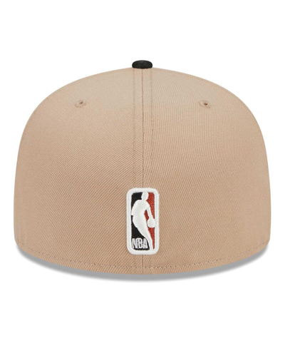 New Era Men's  Tan, Black Burnt Orange Logo 2-tone 59fifty Fitted Hat In Tan,black