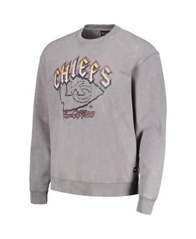 Shop The Wild Collective Men's And Women's  Gray Distressed Kansas City Chiefs Pullover Sweatshirt