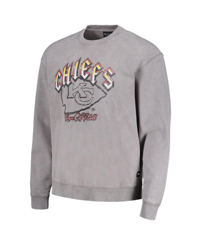 The Wild Collective Unisex  Gray Kansas City Chiefs Distressed Pullover Sweatshirt In Gray