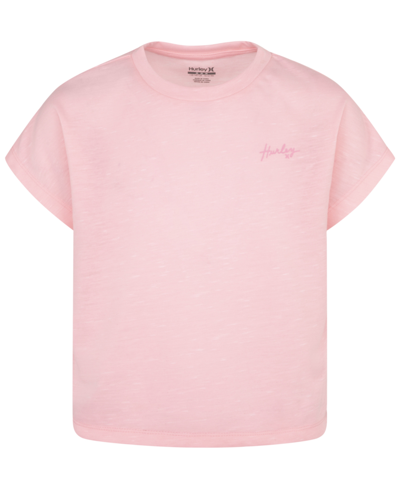 Shop Hurley Big Girls Cloud Slub Dolman Short Sleeves T-shirt In Sunkissed Melon