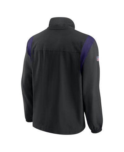 Shop Nike Men's  Black, Purple Baltimore Ravens Sideline Woven Logo Full-zip Jacket In Black,purple