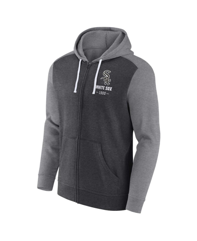 Shop Fanatics Men's  Heathered Charcoal, Heathered Gray Chicago White Sox Blown Away Full-zip Hoodie In Heathered Charcoal,heathered Gray