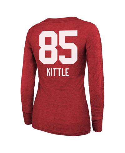 Shop Majestic Women's  Threads George Kittle Scarlet San Francisco 49ers Super Bowl Lviii Scoop Name And N