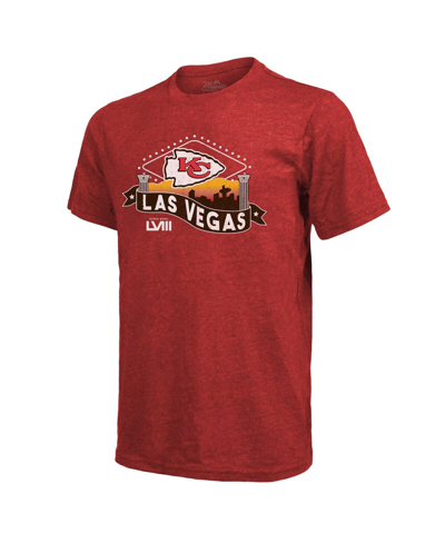 Shop Majestic Men's  Threads Red Kansas City Chiefs Super Bowl Lviii Tri-blend T-shirt