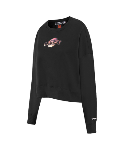 Shop Pro Standard Women's  Black San Francisco Giants Painted Sky Pullover Sweatshirt