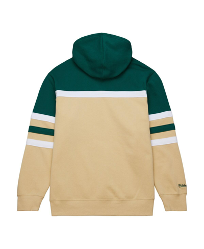 Mitchell & Ness Men's  Cream, Green Minnesota Wild Head Coach Pullover Hoodie In Cream,green