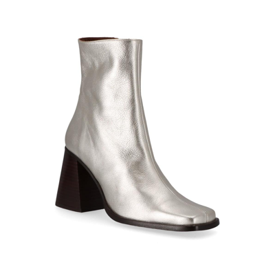 Shop Alohas Women's South Leather Ankle Boots In Shimmer Silver